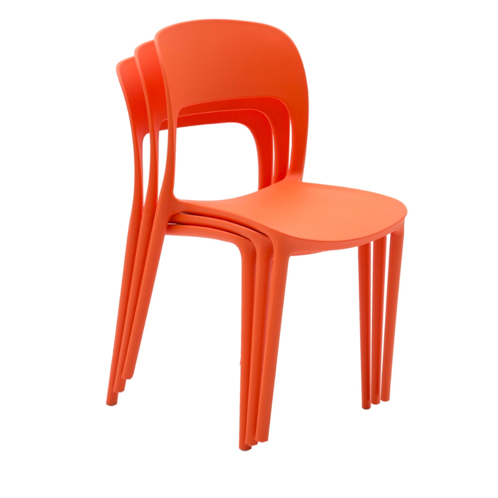 Sedia in polipropilene colore Arancio da esterni