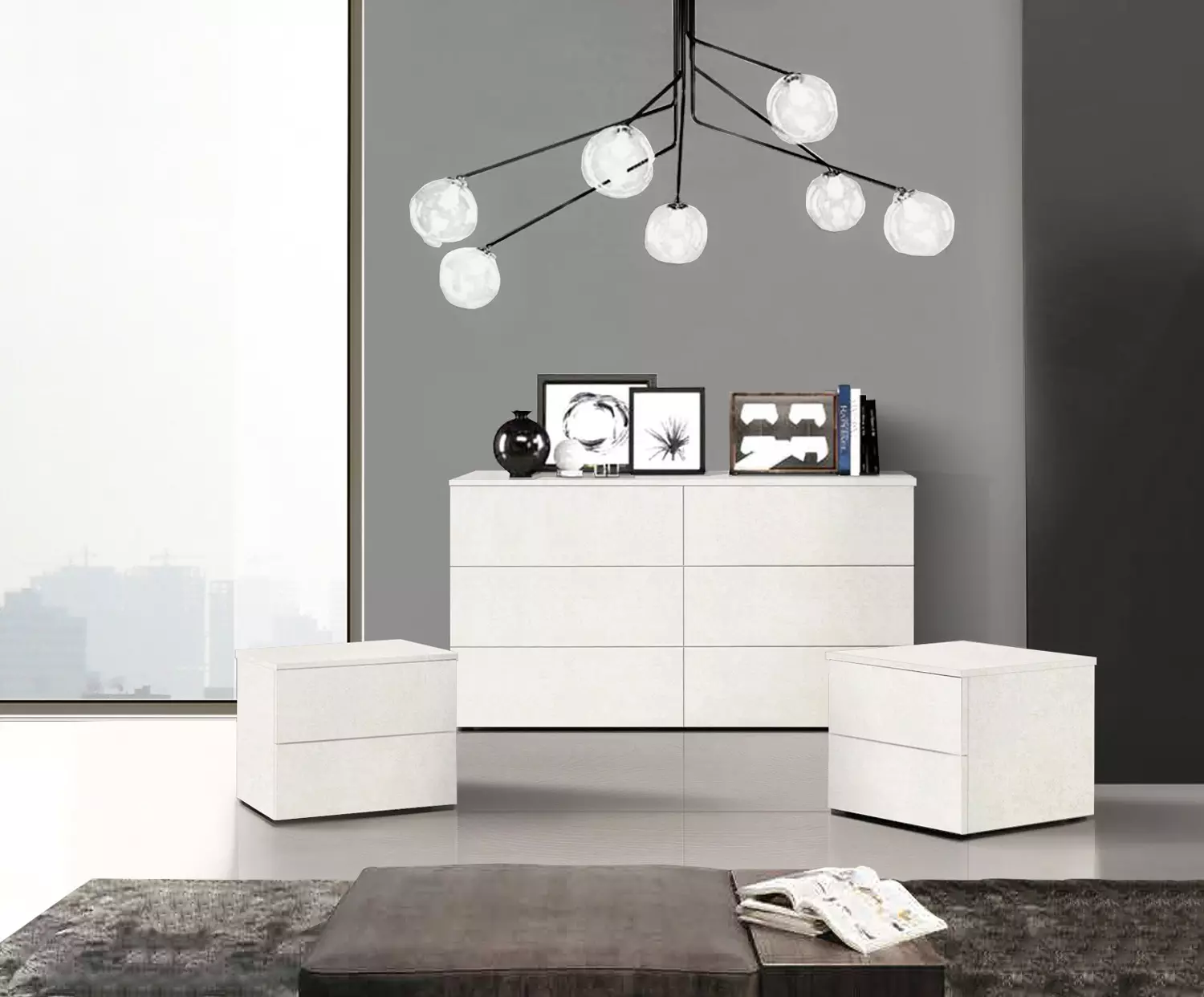 set comò comodini bianchi