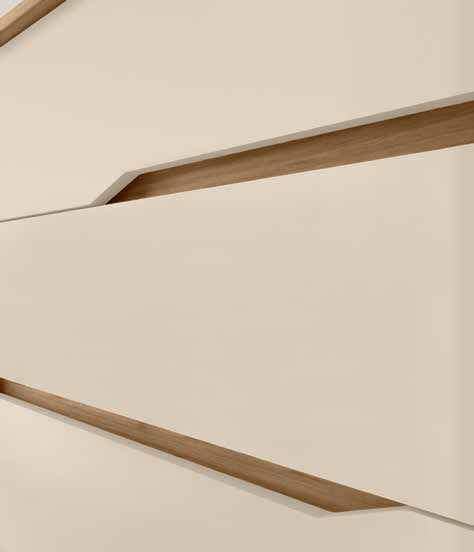 Set 2 comodini e comò, finitura Noce biondo e Orzo