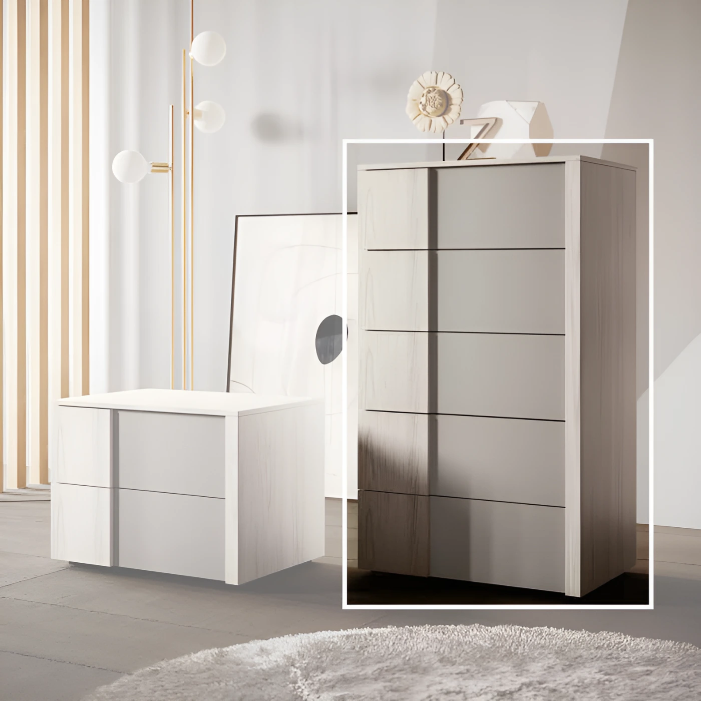 settimino grigio e bianco venato