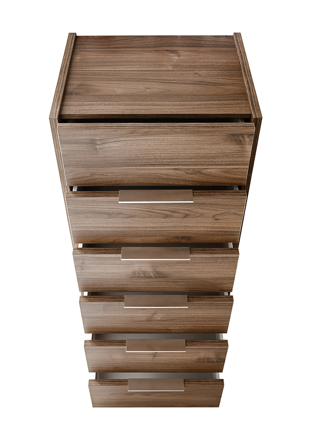 Conveniente Settimino moderno con 6 cassetti, Noce stelvio