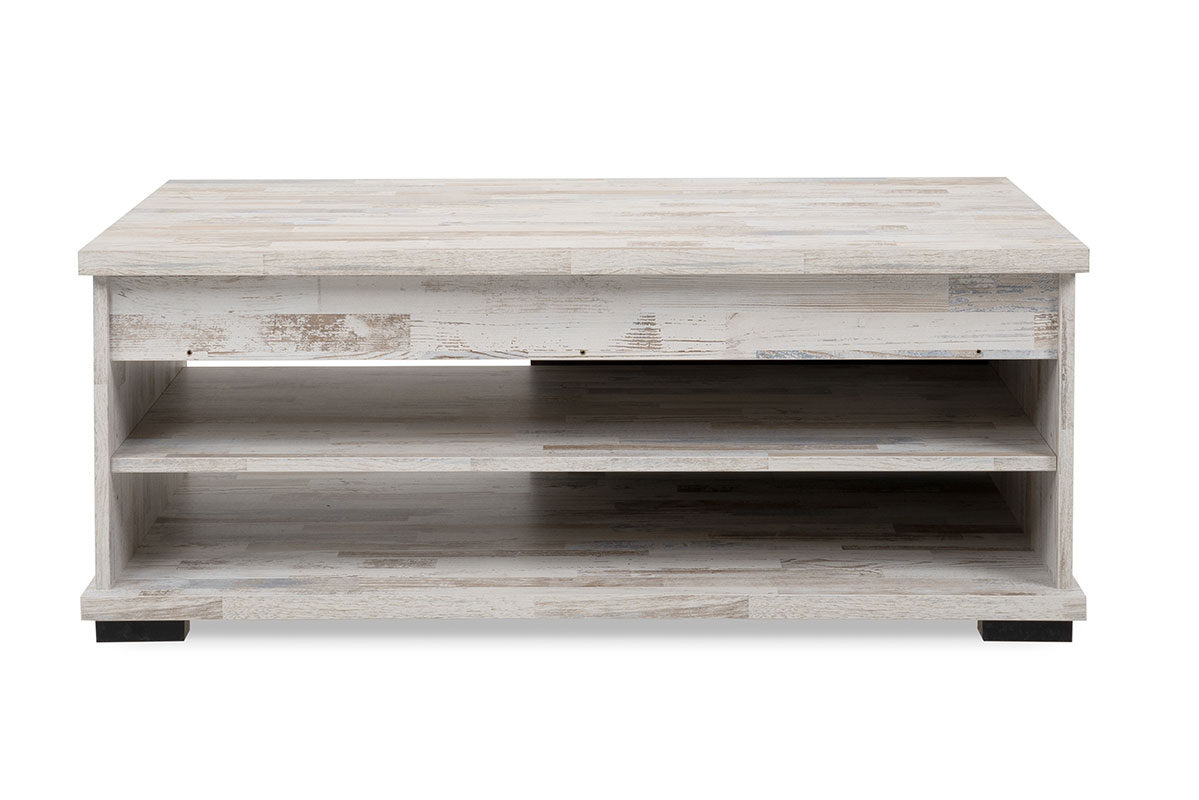 Tavolino Tromso con un'anta in finitura Willow e Acero invecchiato