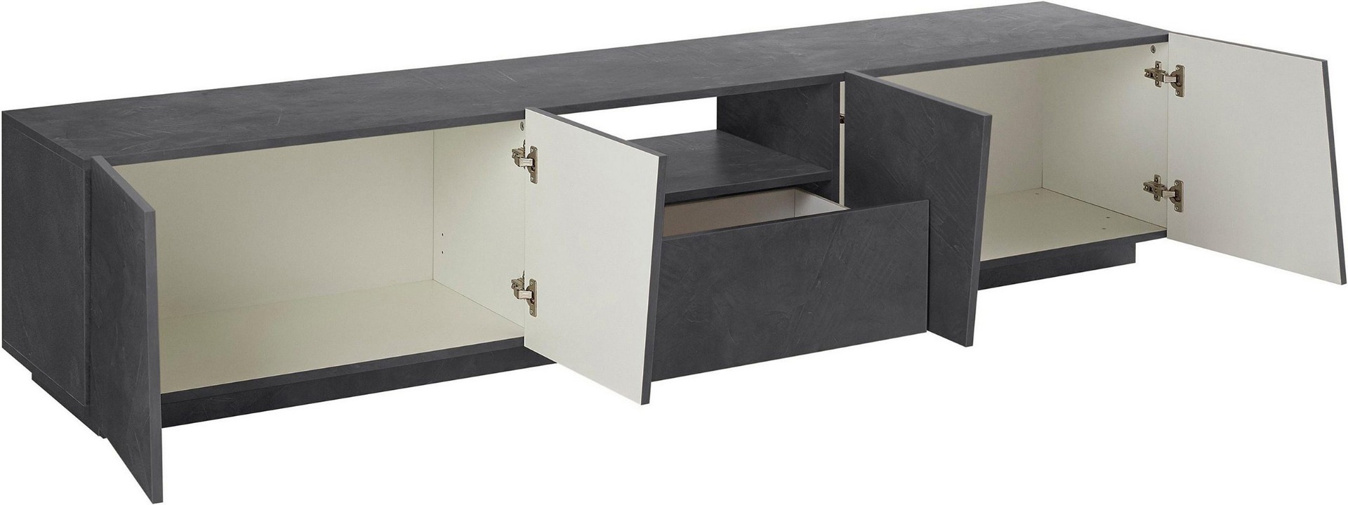 Porta tv 4 ante e 1 cassetto in finitura ardesia