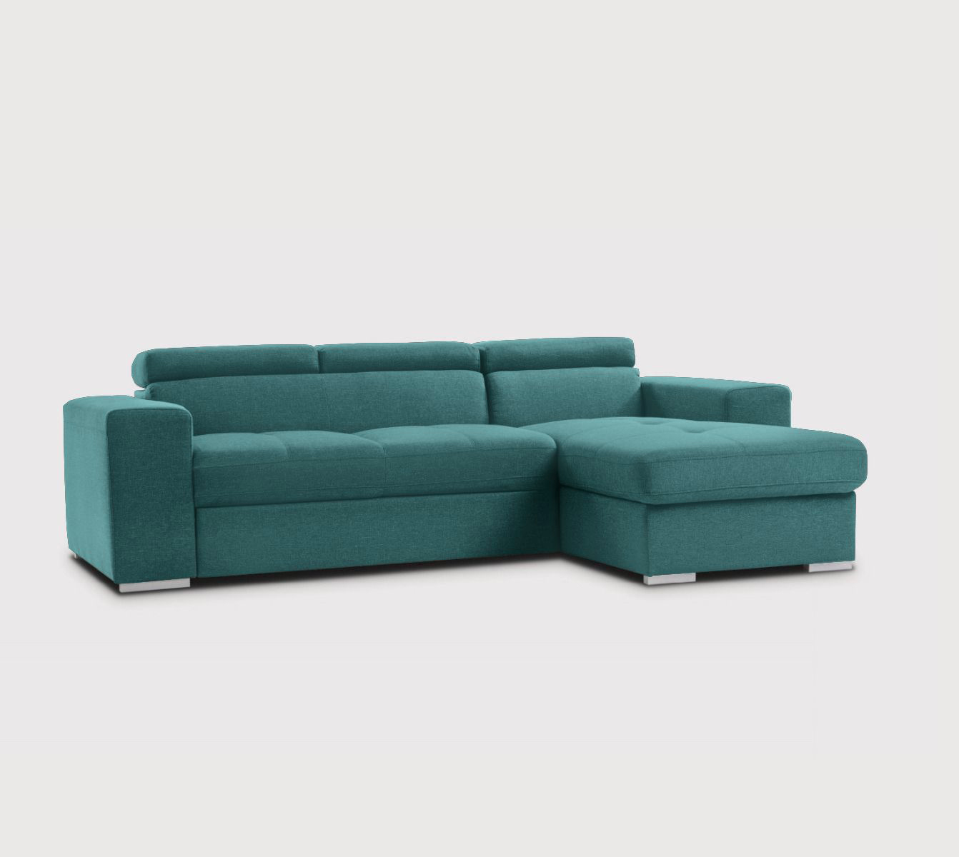 Divano moderno trasformabile Pilatus, divano letto Verde Smeraldo, made in Italy