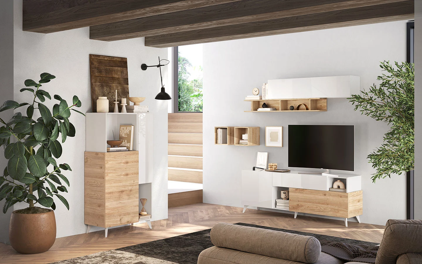 soggiorno con madia alta