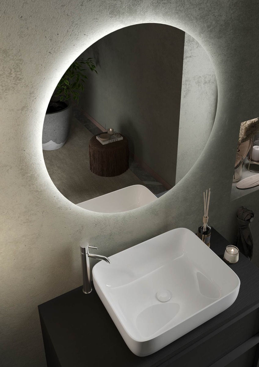 bagno con lavabo incluso nero