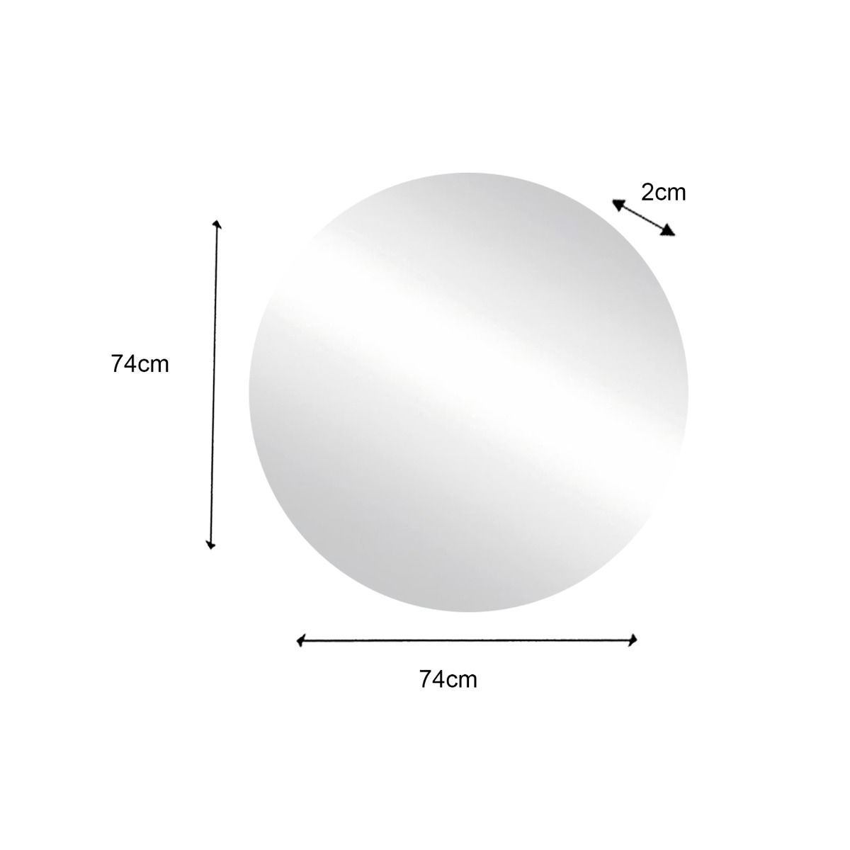 Specchio rotondo 74 x 74 cm con Led incluso 