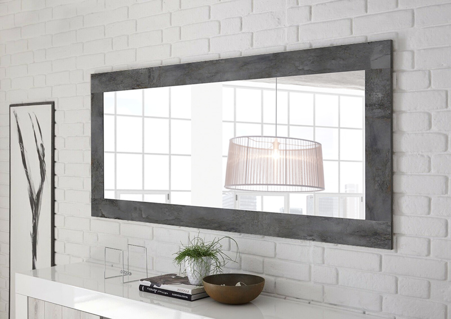 Specchiera rettangolare L.170 in finitura Ossido