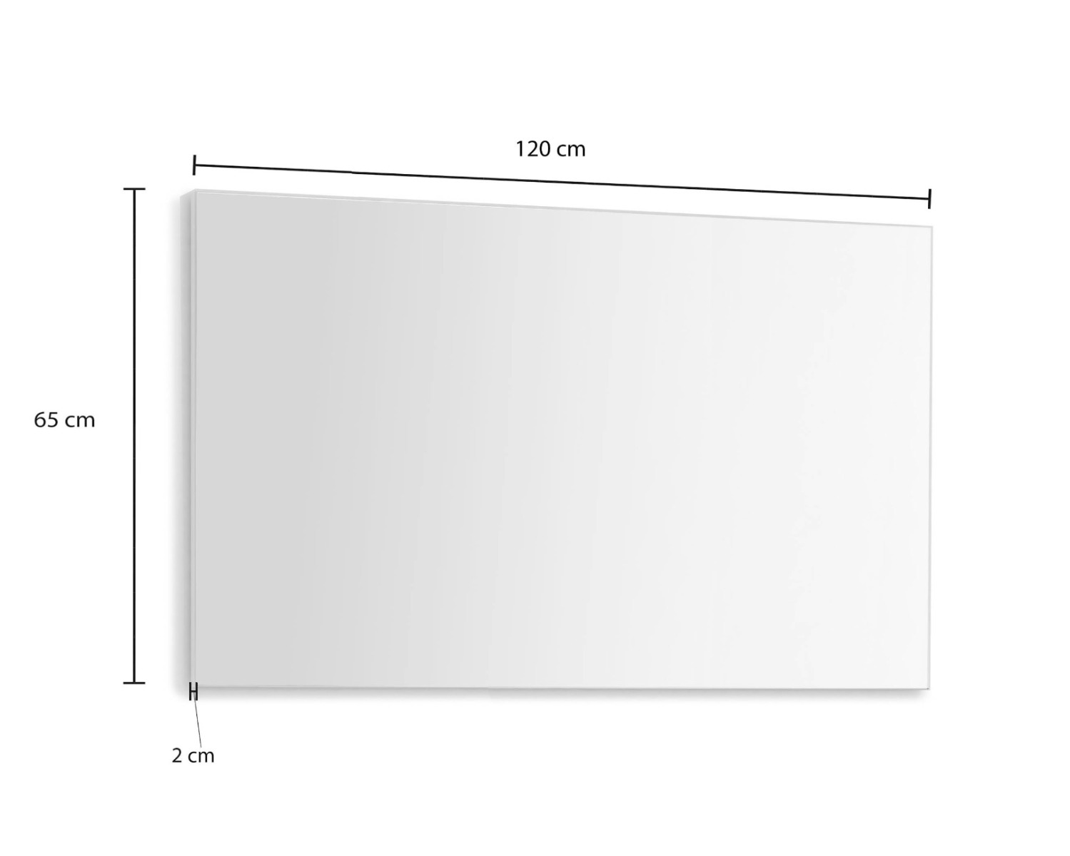 Specchio lineare L.120 cm, Made in Italy