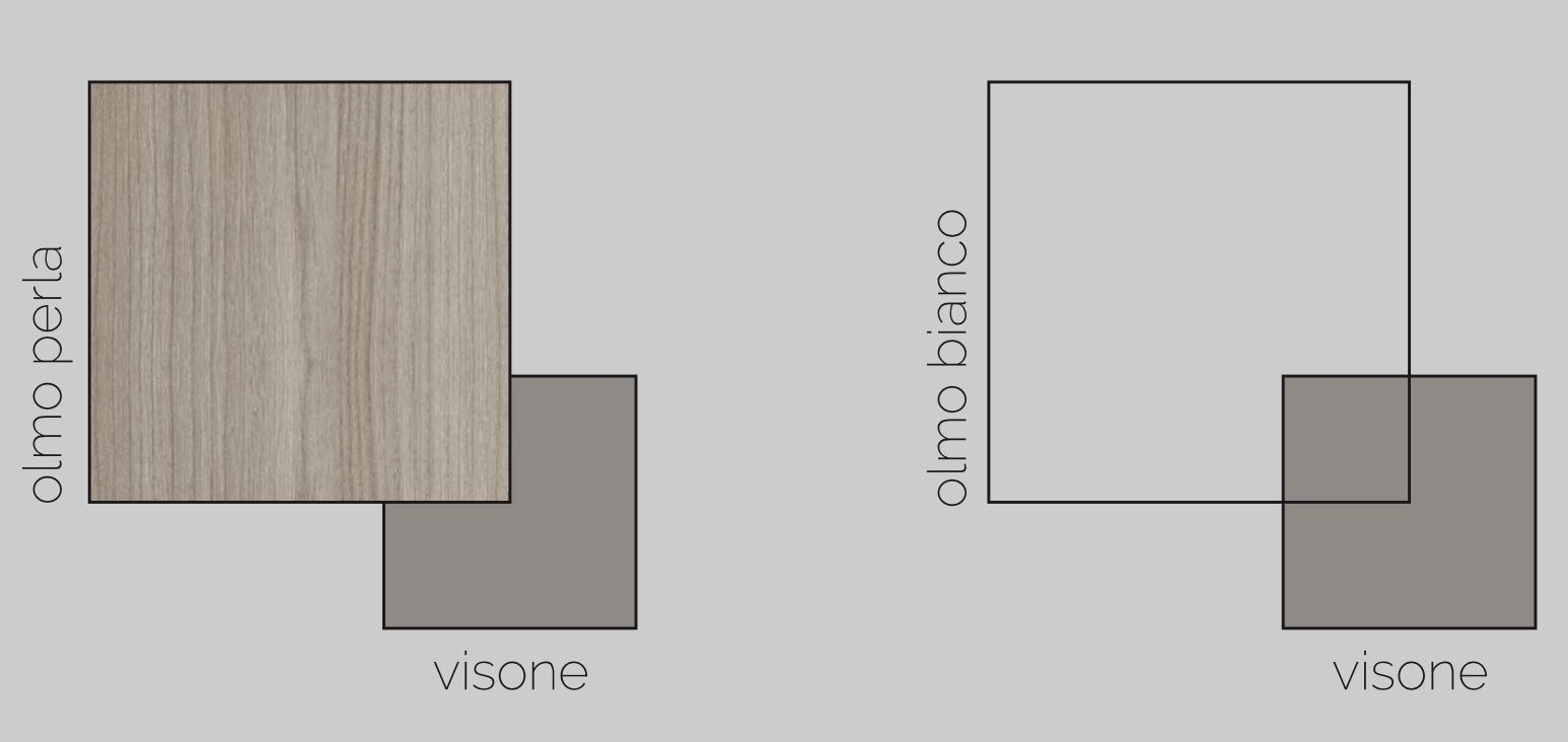 Coppia di comodini moderni, Olmo Perla, Made in Italy