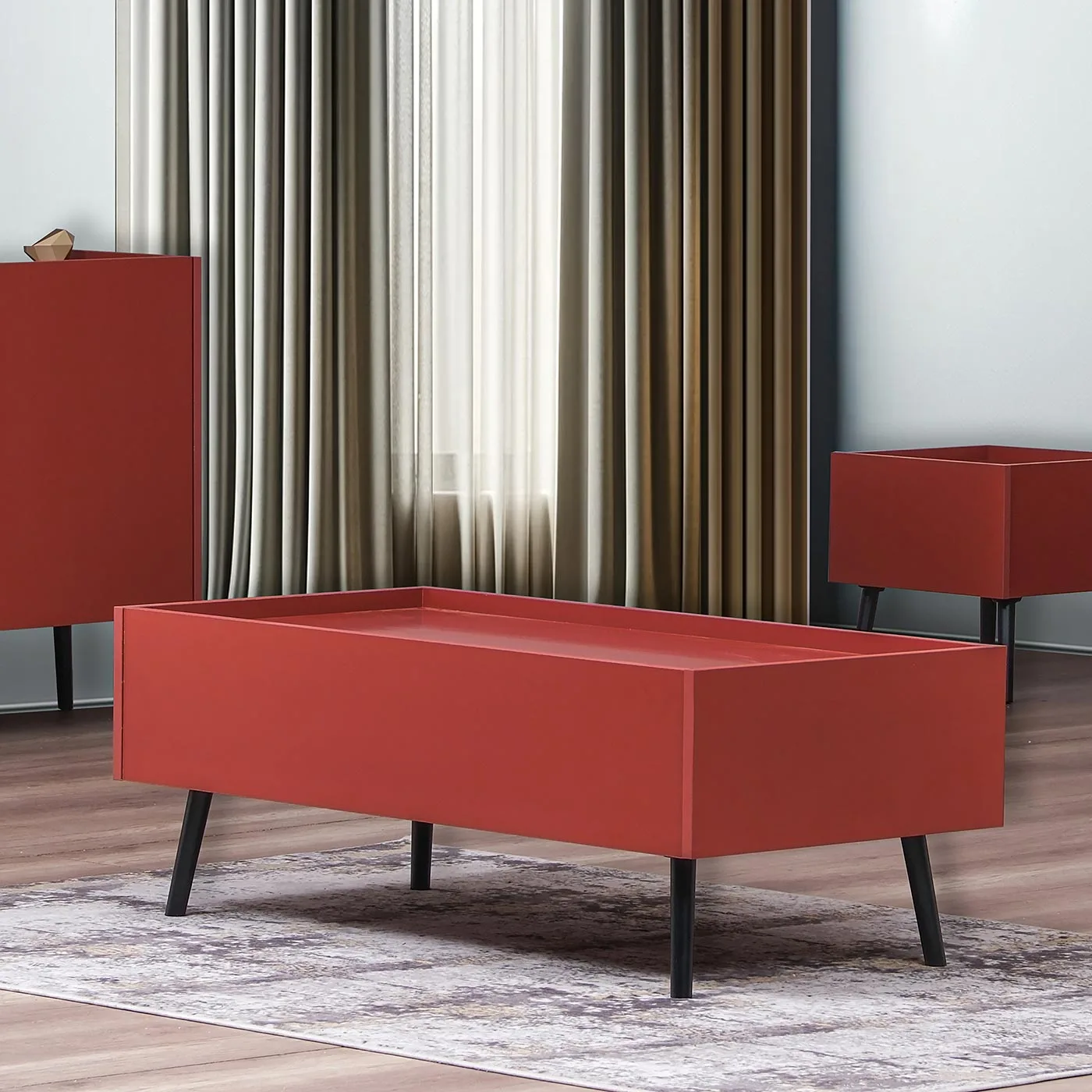 tavolino salotto rosso