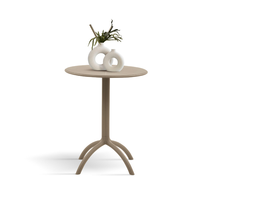 Tavolino rotondo 60 x 60 da esterno, color tortora