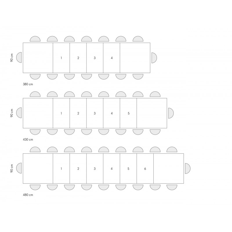 Tavolo con 6 allunghe,  colore nero e piano in nobilitato finitura Rovere rustico 