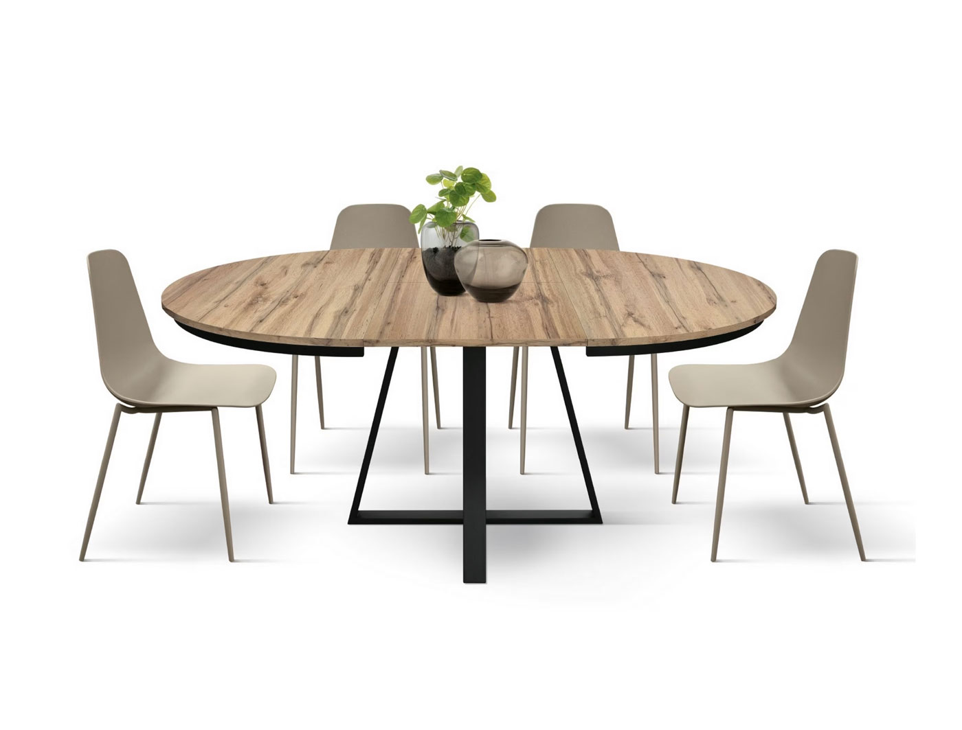 tavolo con base in metallo nero 