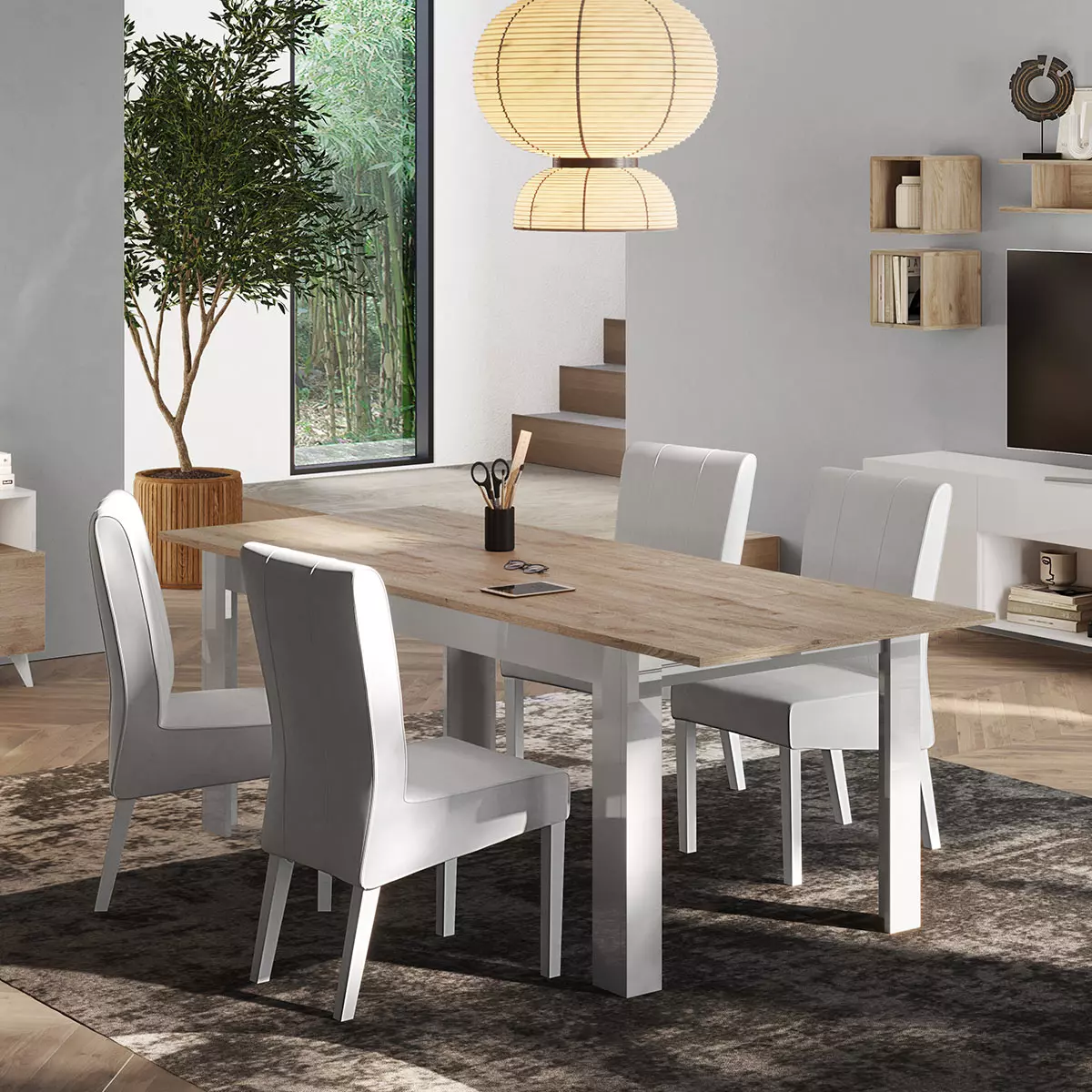 tavolo cadiz e bianco lucido