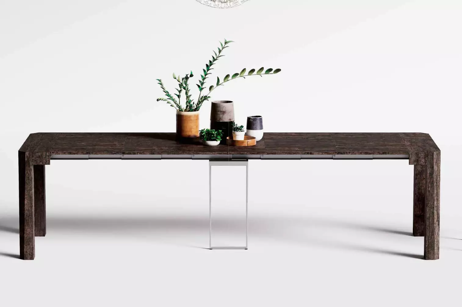 Tavolo, consolle allungabile fino a 350 cm, finitura Rovere Chiaro