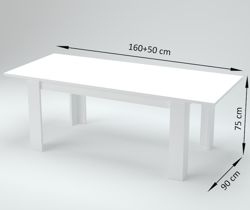 Tavolo moderno allungabile L.140 in finitura Cemento