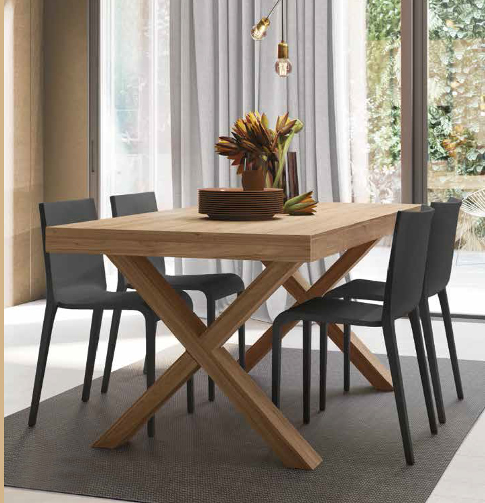 Tavolo moderno allungabile Galizia in finitura Noce Gold