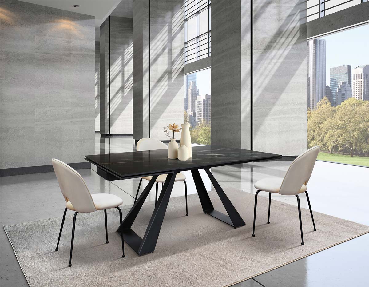 tavolo in ceramica nera