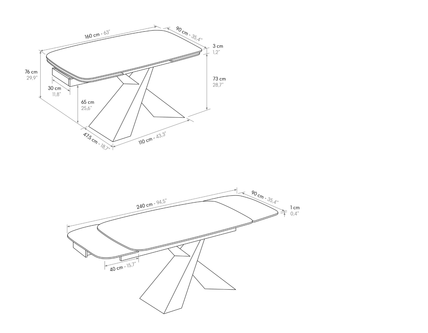 tavolo con gamba bronzo e piano in ceramica
