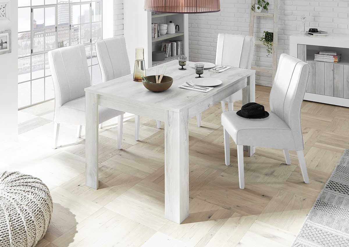 Tavolo allungabile in finitura pino bianco