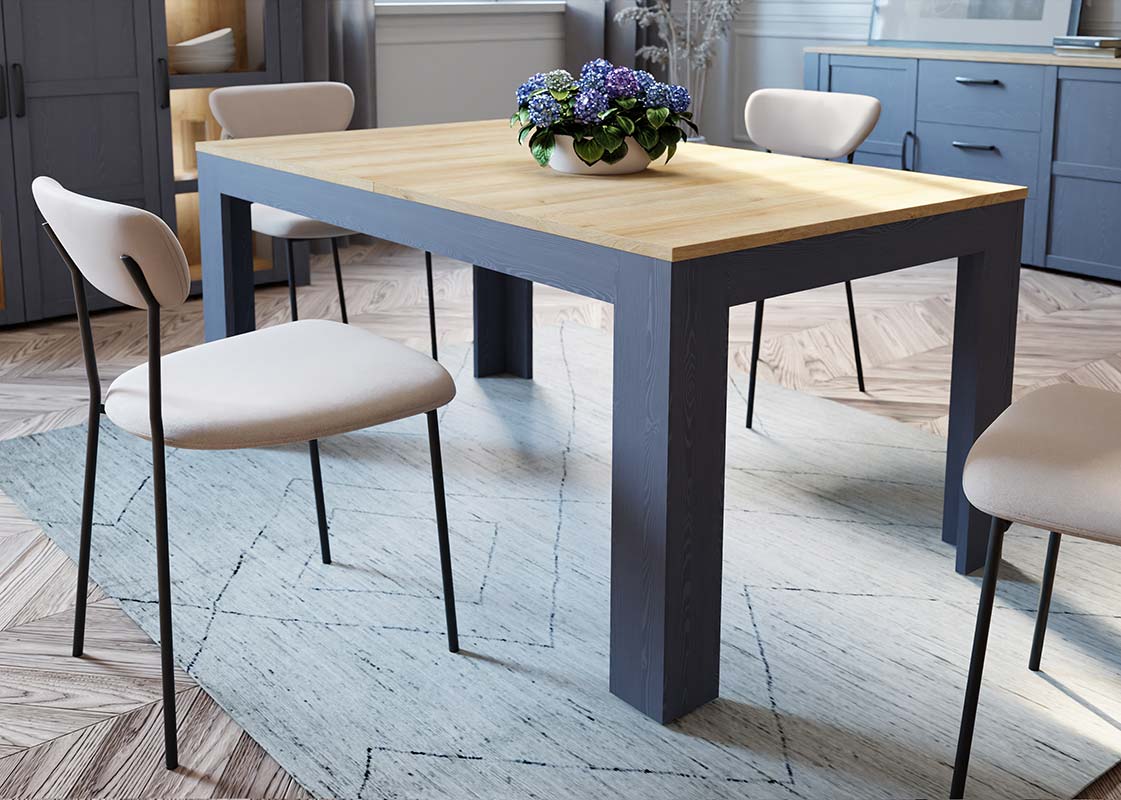 Tavolo da soggiorno, finitura Rovere navy e Rovere riviera