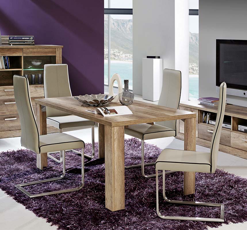 Tavolo con un'allunga, finitura Rovere antico