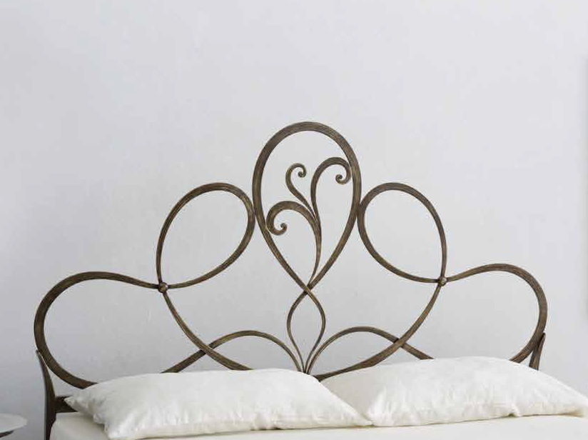Letto in ferro battuto  Bartok effetto corten, made in Italy