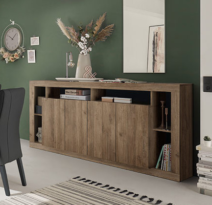 Madia 4 ante, finitura Mercure, Made in Italy