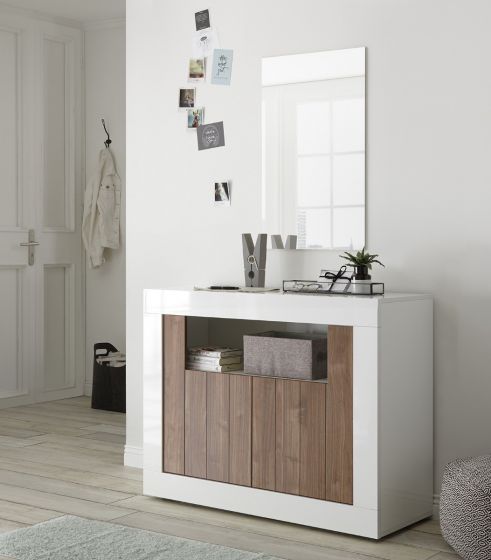 Mobile da ingresso finitura Noce Dark e Bianco