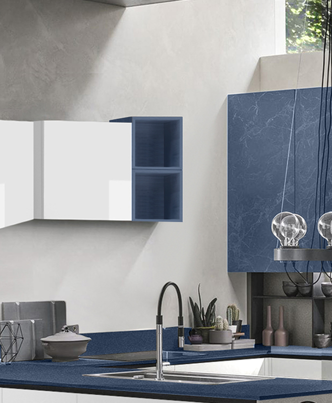 Vano a giorno per cucina, Blu