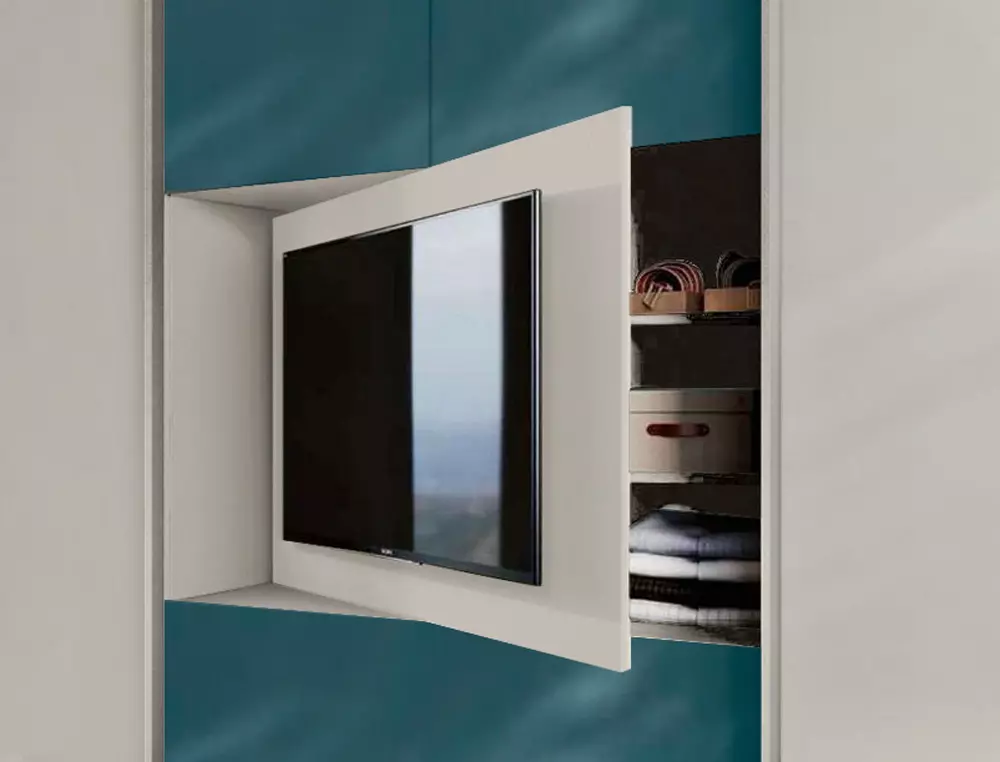 armadio scorrevole petrolio e grigio