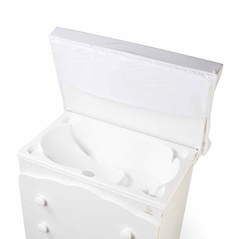 Bagnetto per neonati Melman, Bianco con decori colorati