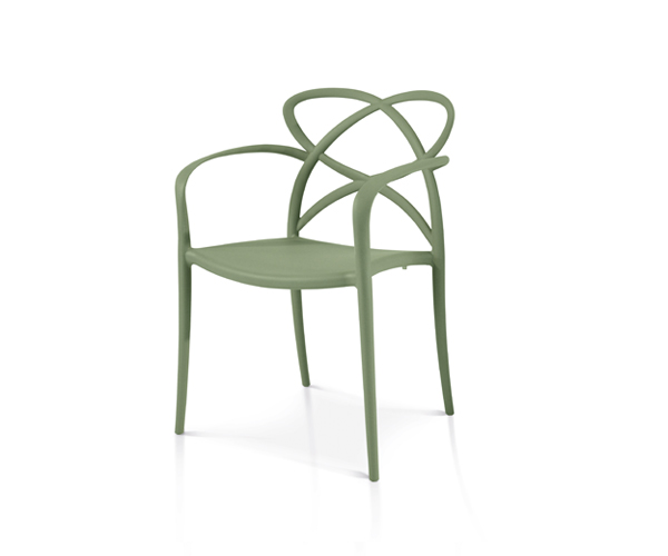 Sedia con braccioli moderna e di design, avocado