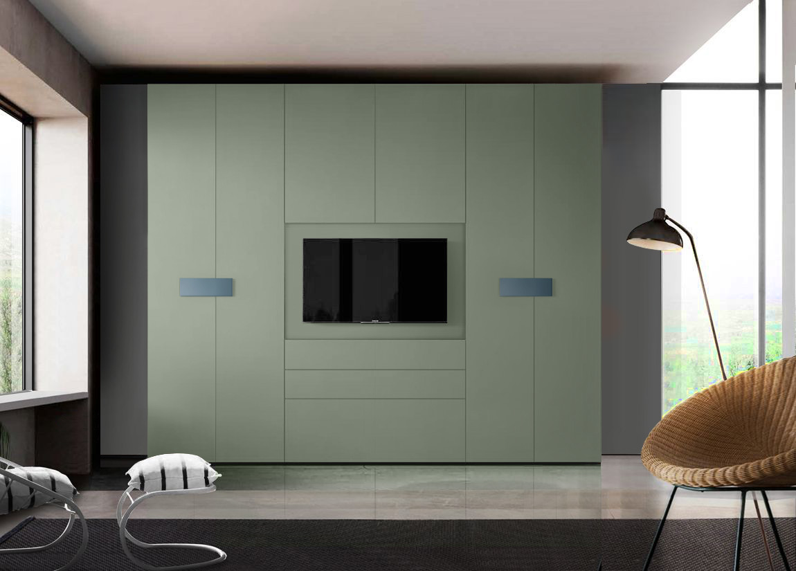 Armadio camera letto con vano tv, Agave e Petrolio