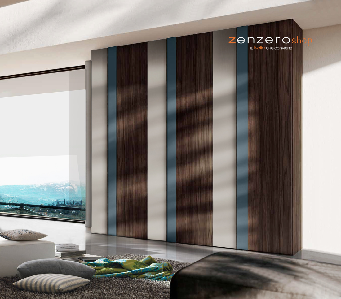 Armadio da camera da letto battente tricolor, in sconto