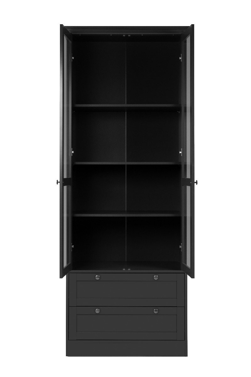 Vetrina 2 ante e 2 cassetti in finitura Grigio antracite