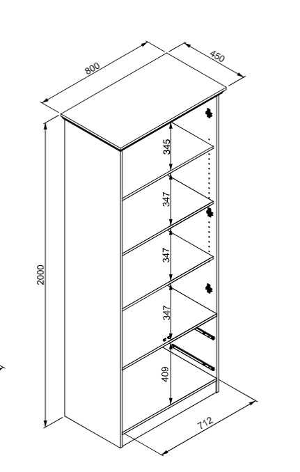 Vetrina 2 ante e 2 cassetti in finitura Grigio antracite
