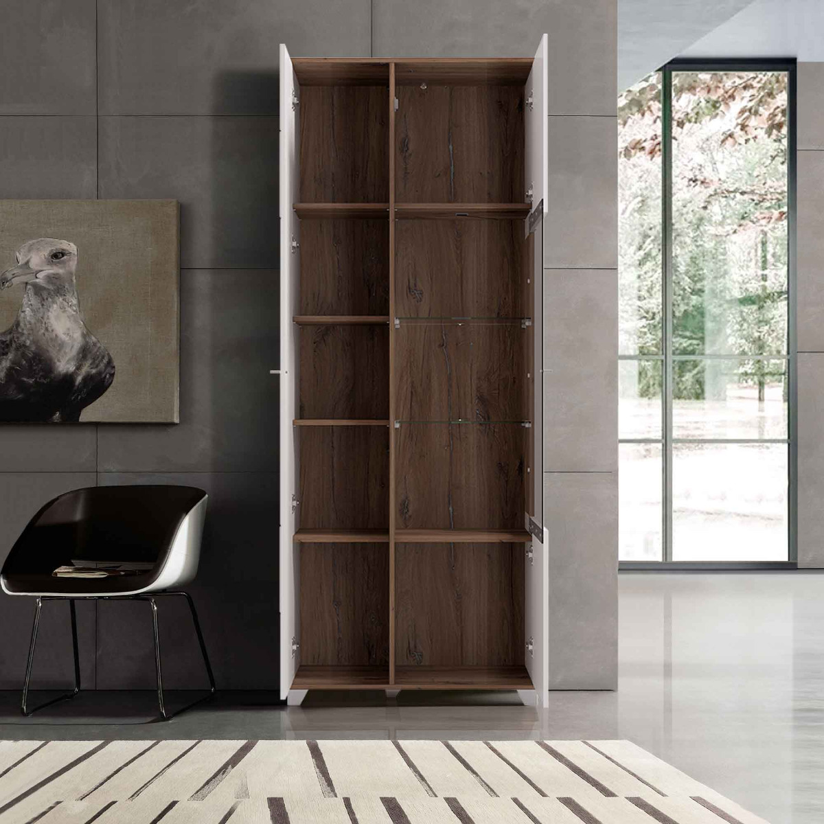 mobile vetrina bianco, versione alta
