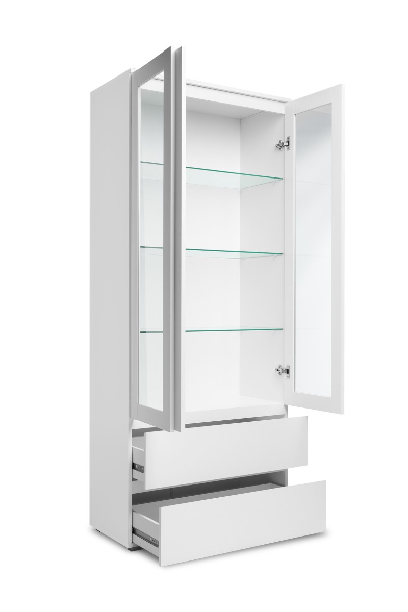 Elegante Vetrina moderna colore Bianco opaco