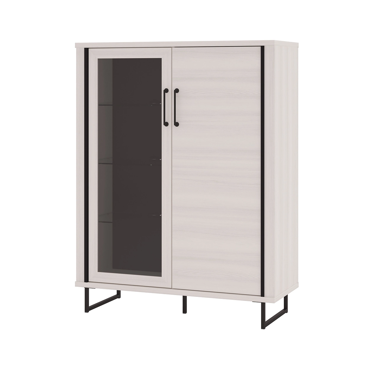 vetrina bianco frassinato 2 ante