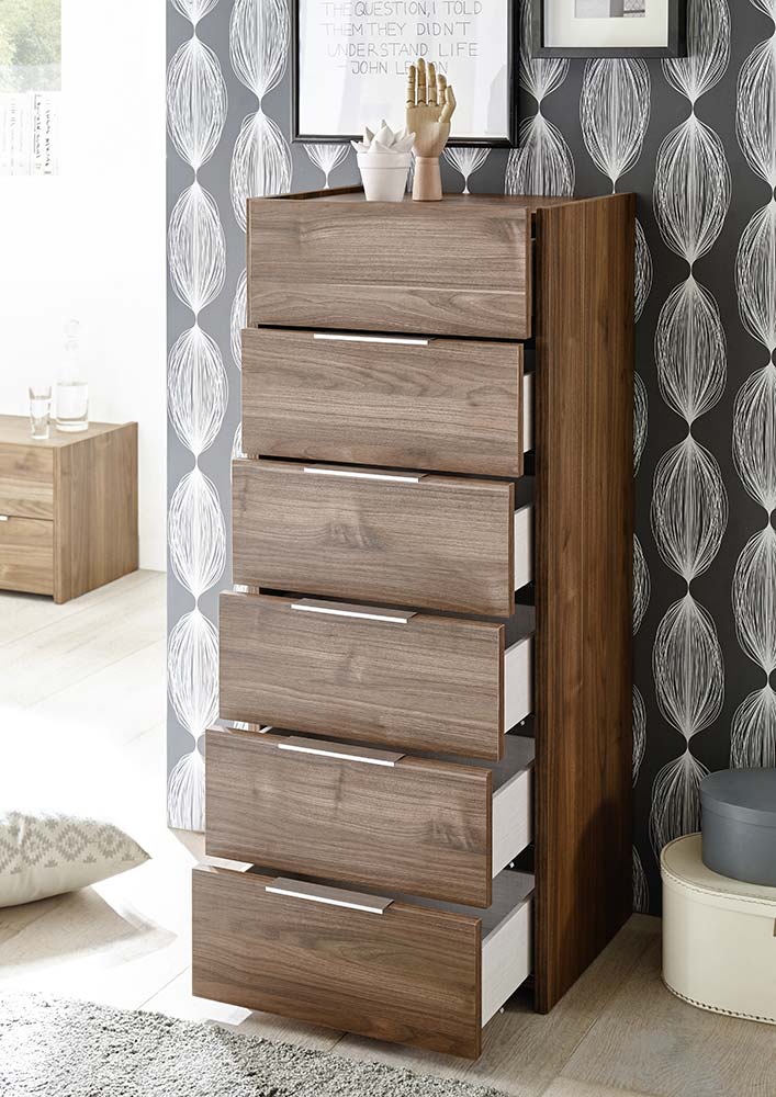 Conveniente Camera Matrimoniale moderna, finitura Noce scuro e Argilla