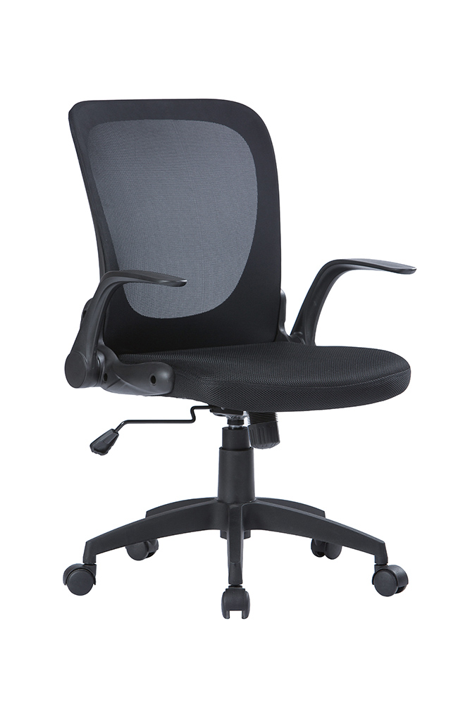 Poltrona operativa da ufficio con schienale reclinabile, Nera