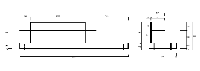 Base Porta TV moderno con mensola in vetro, finitura Noce Dark