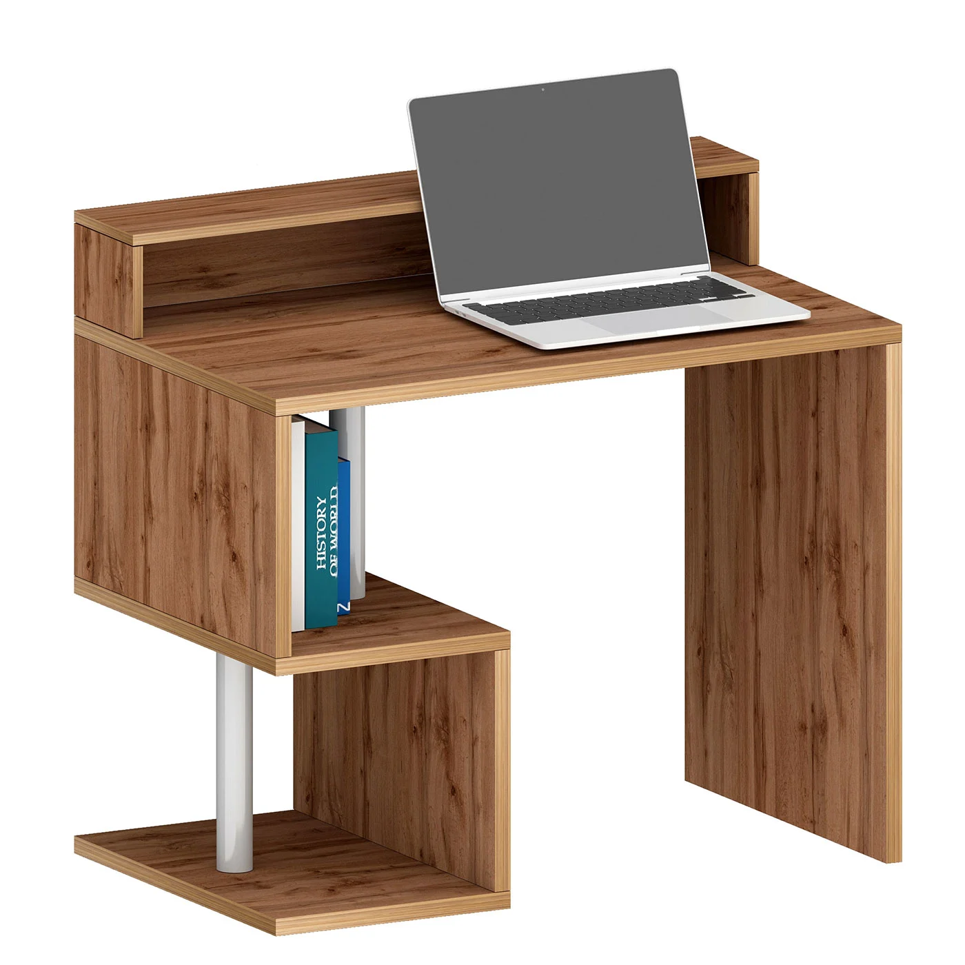 Scrivania dotata di 2 vani portaoggetti, 100x90x50 h cm, Rovere Wotan Zenzero Shop