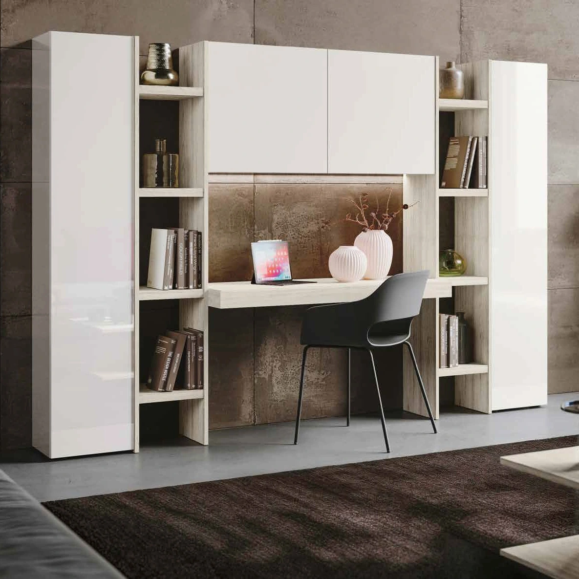 parete moderna con scrivania