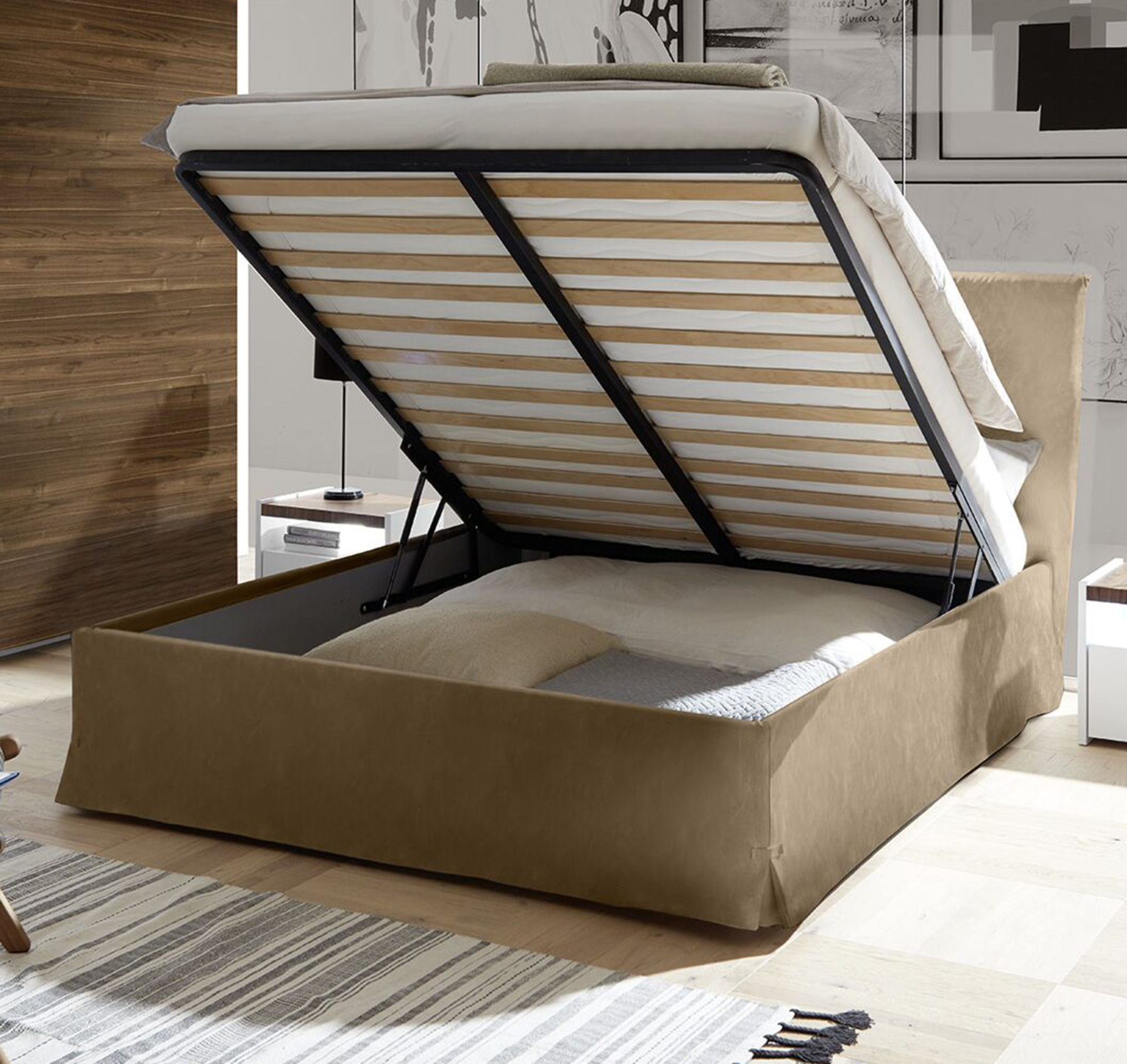 letto contenitore marrone letto contenitore marrone