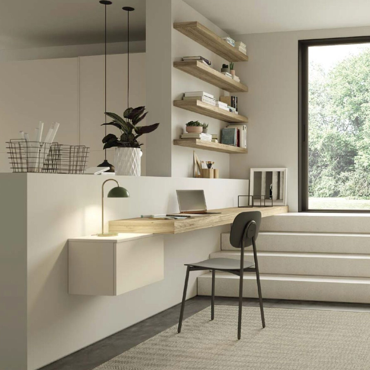 scrivania sospesa noce